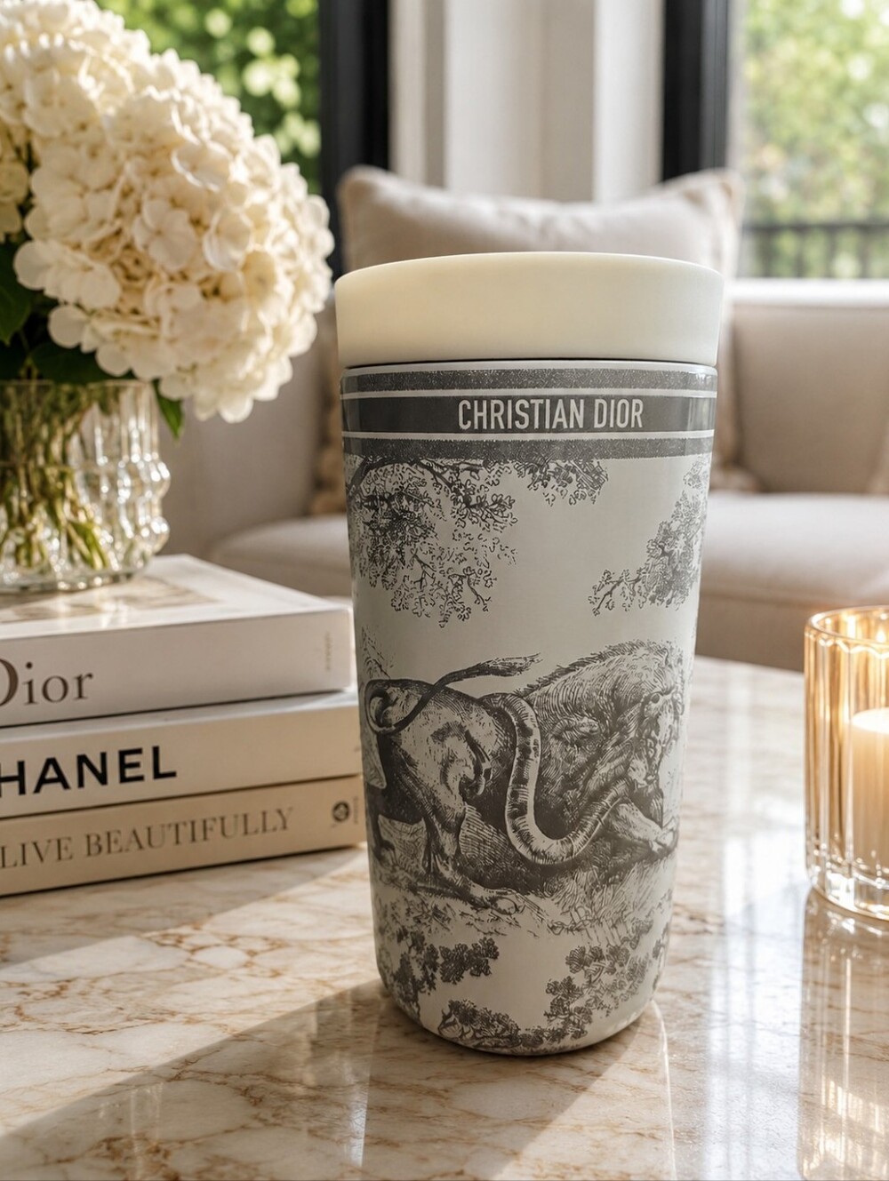 Christian Dior Grey Toile de Jouy Tumbler